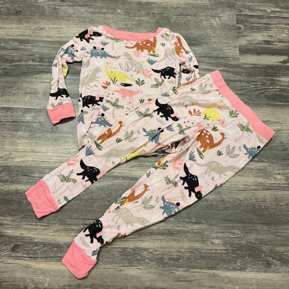 Little Sleepies Jurassic Jungle Pink 18-24M Bamboo Two Piece Pajama Set